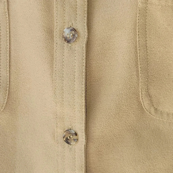 Kathie Lee Collection short Sleeve Mustard Button Down Vintage Large - Picture 7 of 10